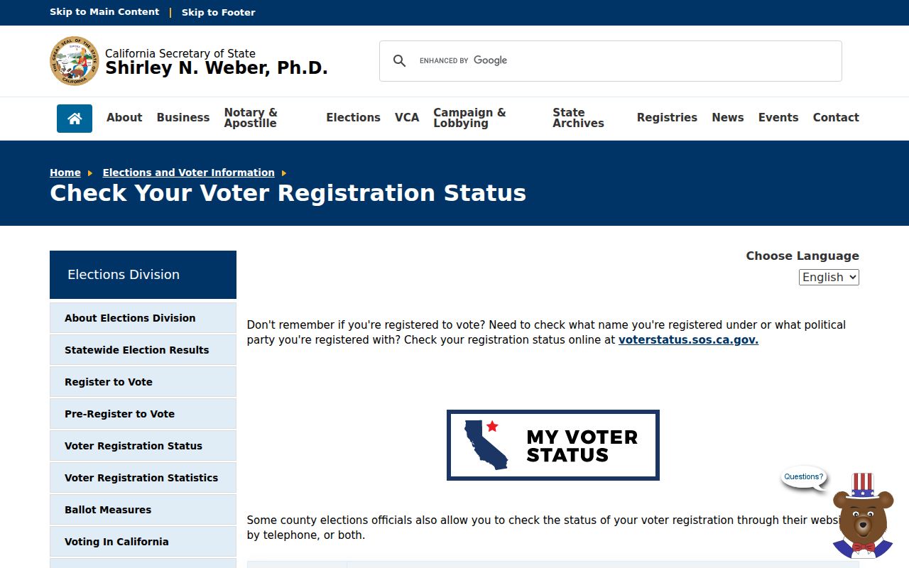 California voter status lookup for Imperial neighbors