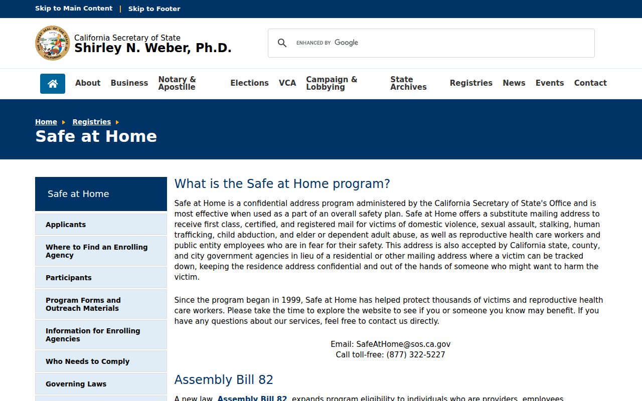 Safe at Home address confidentiality for Imperial neighbors