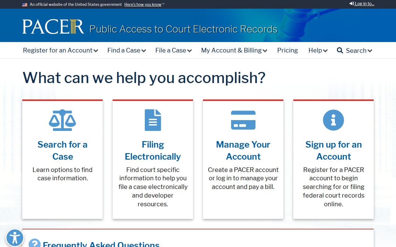 Imperial resident lookup PACER federal court records