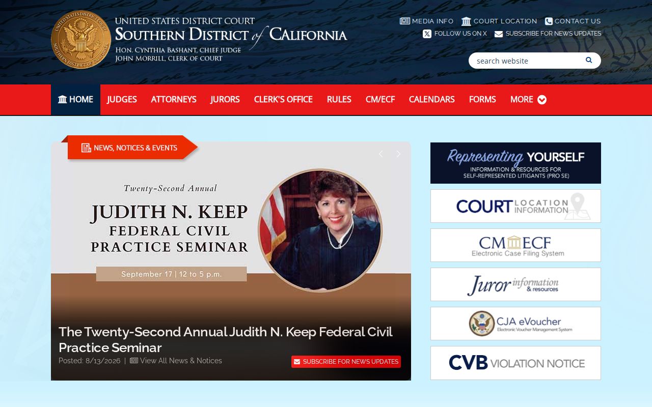 Imperial resident lookup Southern District of California federal court